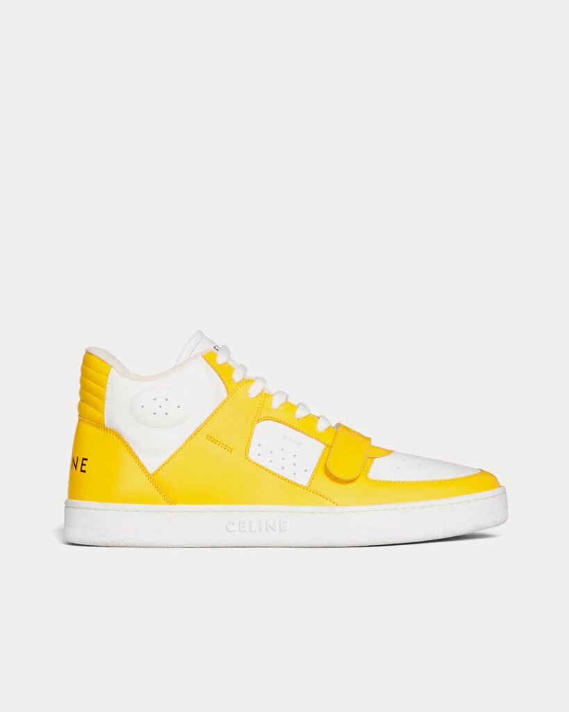 Baskets mi-hautes Céline CT-02 blanc optique / jaune vif