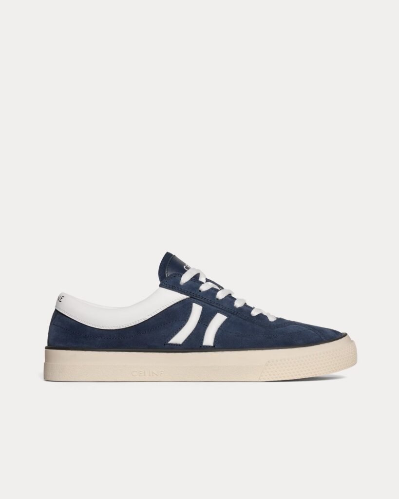 Baskets basses Céline Sunset en daim et cuir de veau bleu/blanc optique