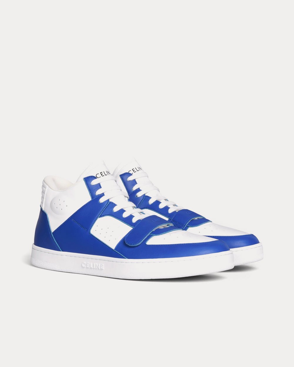 Baskets mi-hautes Céline CT-02 blanches/bleues – Image 2