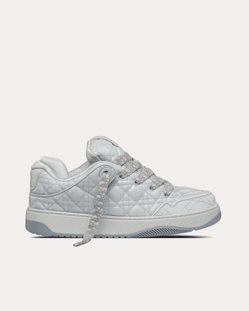 Baskets basses Dior B9S Skater en cuir Kumo gris Cannage