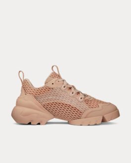 Baskets basses Dior D-Connect en mesh nude