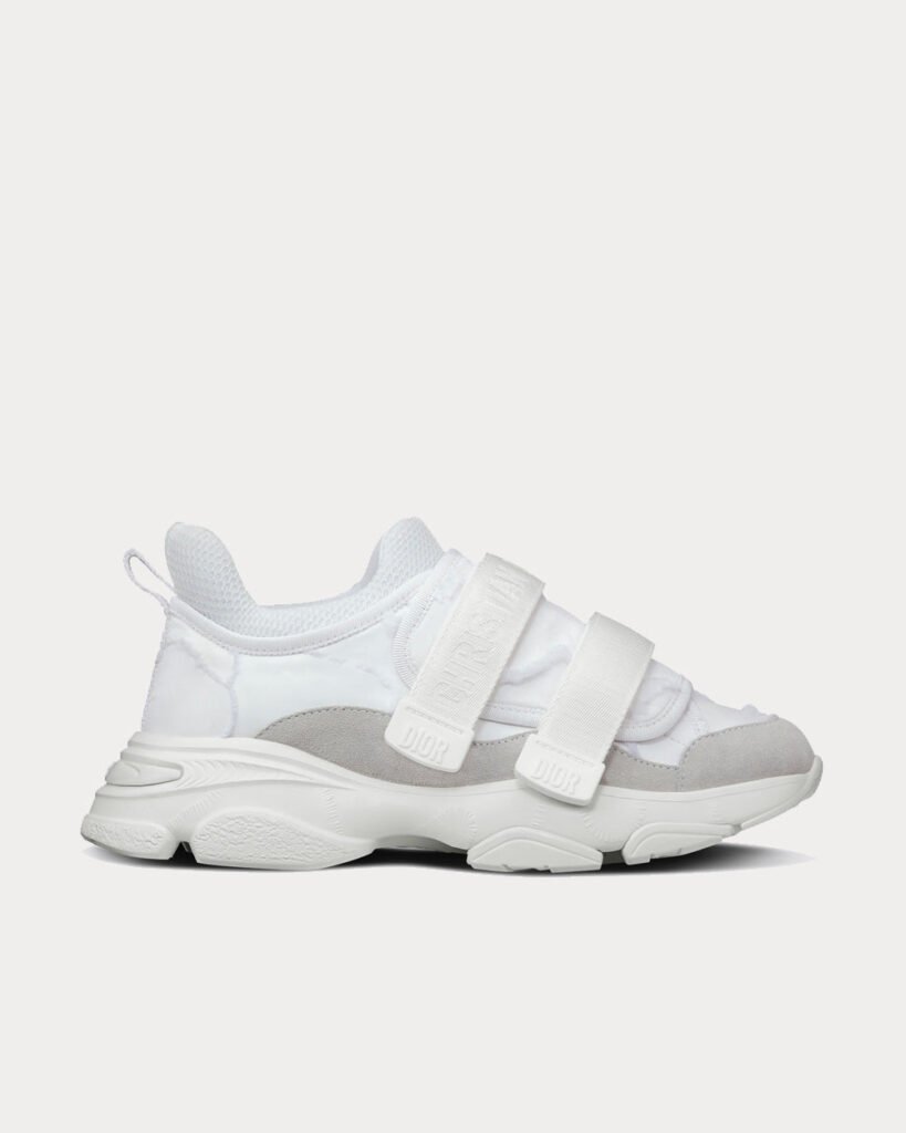 Baskets basses Dior D-Wander en tissu technique camouflage blanc