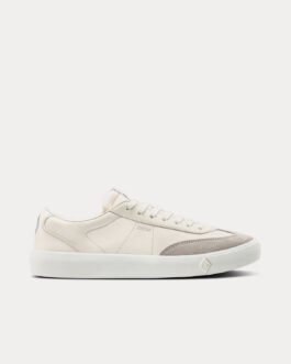 Baskets basses Dior B101 en cuir de veau lisse crème et nubuck grège