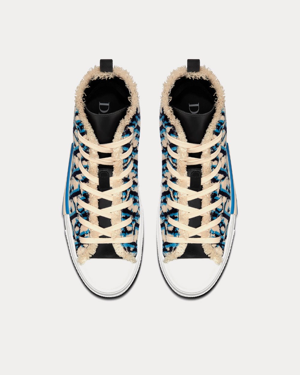 Baskets montantes Dior B23 beiges, noires et bleu marine en tapisserie Dior Oblique – Image 2