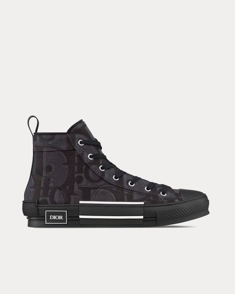 Baskets montantes Dior B23 Maxi Dior Oblique Jacquard noires