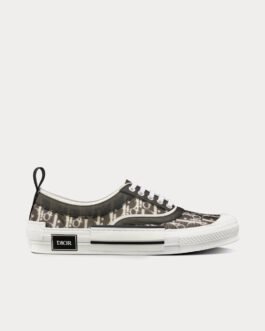 Baskets basses Dior B23 en toile noire et blanche Dior Oblique