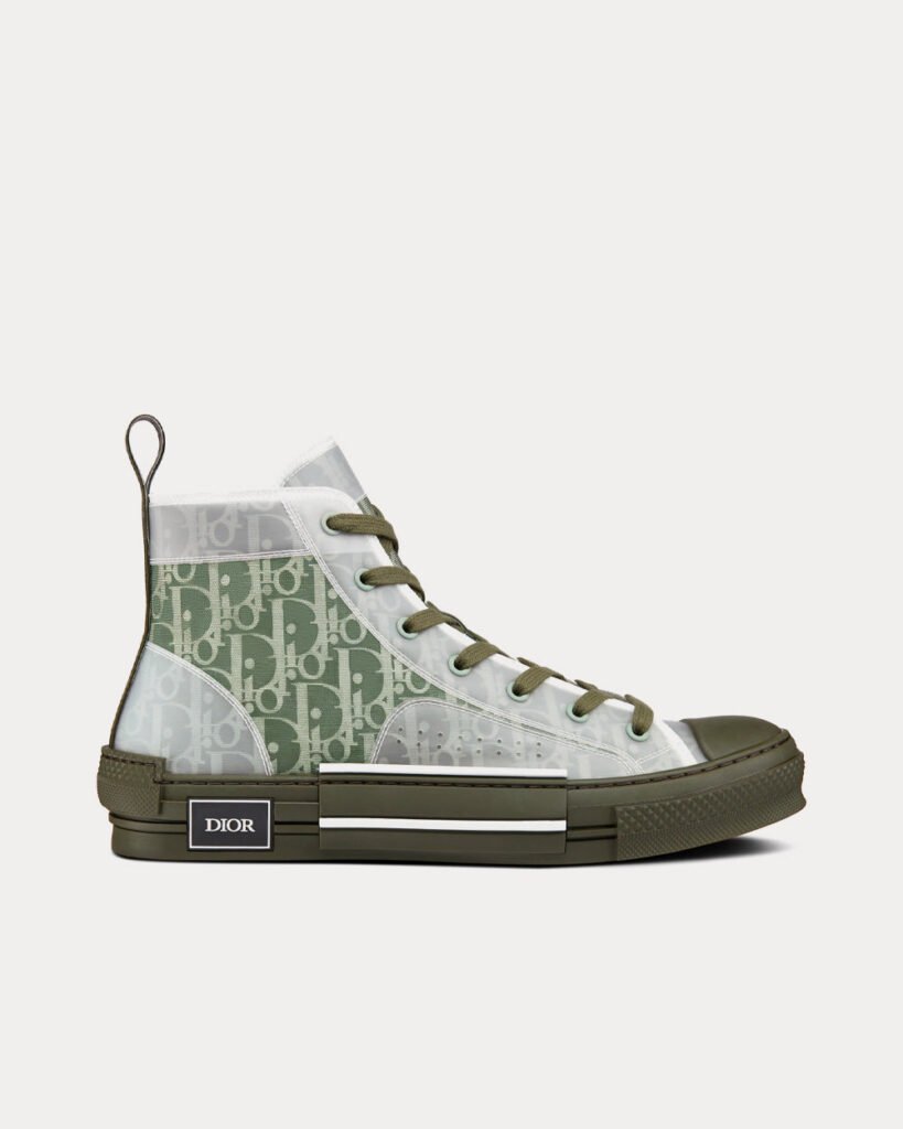 Baskets montantes Dior B23 en toile Dior Oblique olive
