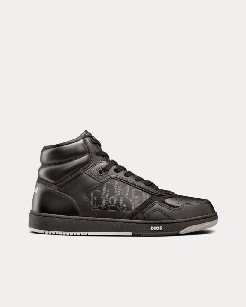 Baskets montantes Dior B27 noires en cuir Dior Oblique Galaxy