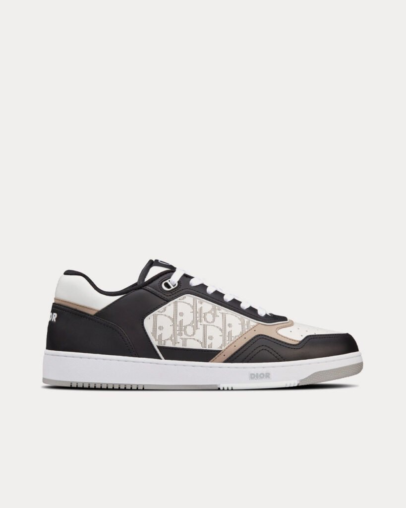 Baskets basses Dior B27 en cuir de veau lisse noir