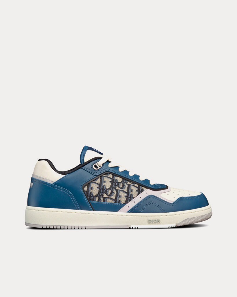 Baskets basses Dior B27 en cuir de veau lisse bleu