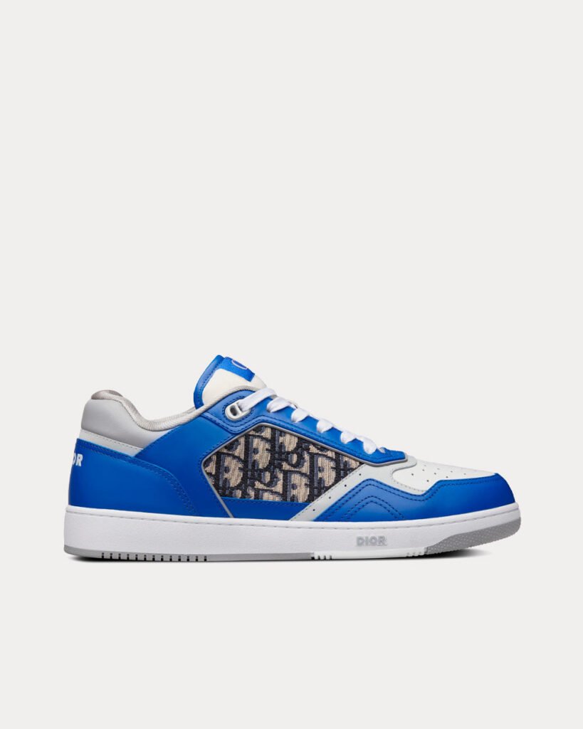 Baskets basses Dior B27 en cuir de veau lisse bleu