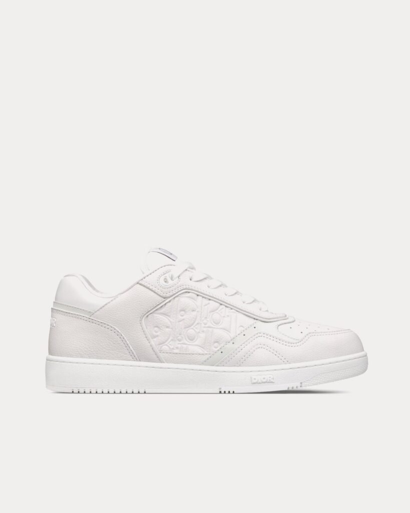 Baskets basses Dior B27 en cuir de veau grainé blanc et cuir Dior Gravity blanc