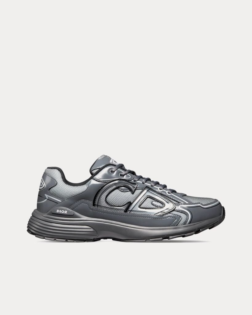 Baskets basses Dior B30 en mesh technique gris clair et tissu technique brillant gris