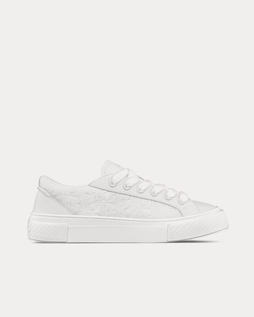 Baskets basses Dior B33 en cuir de veau grainé blanc et cuir Dior Gravity blanc