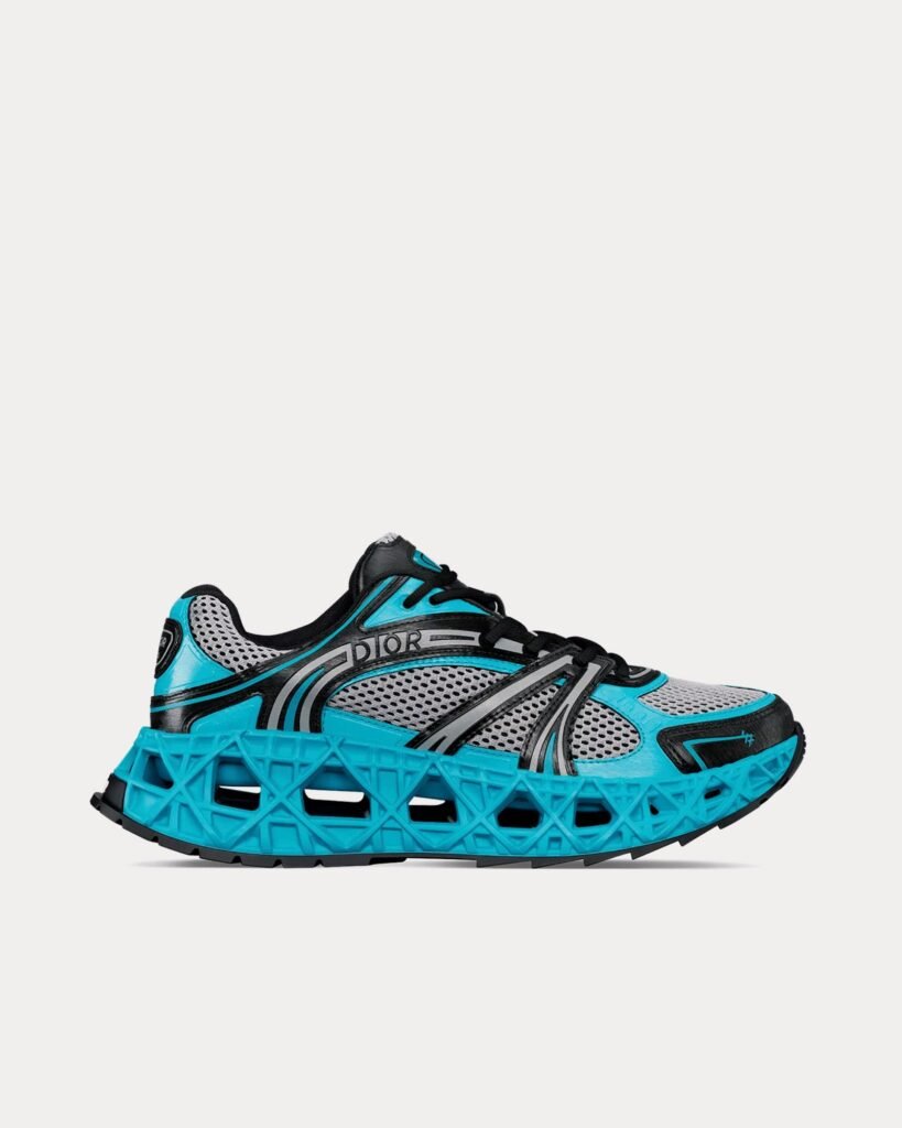 Baskets basses Dior B35 NXXT Mesh bleu fluo/noir