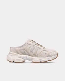 Baskets Dior Chrono en maille et cuir de veau suédé beige