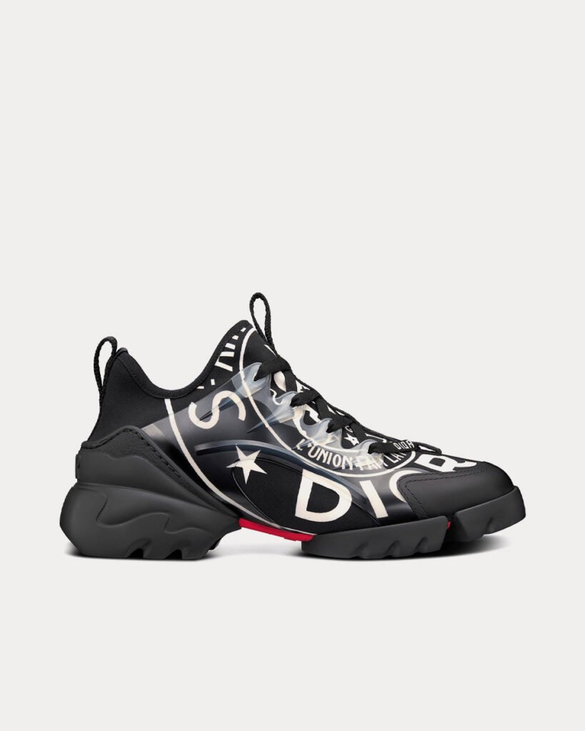 Baskets basses Dior D-Connect en tissu technique noir avec imprimé Dior Union