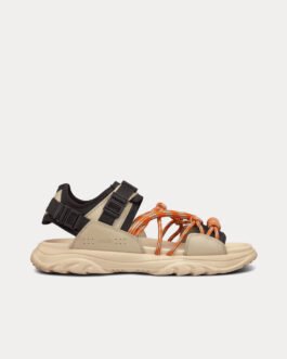 Sandales Dior H-Town en tissu technique noir et cuir de veau nubuck naturel