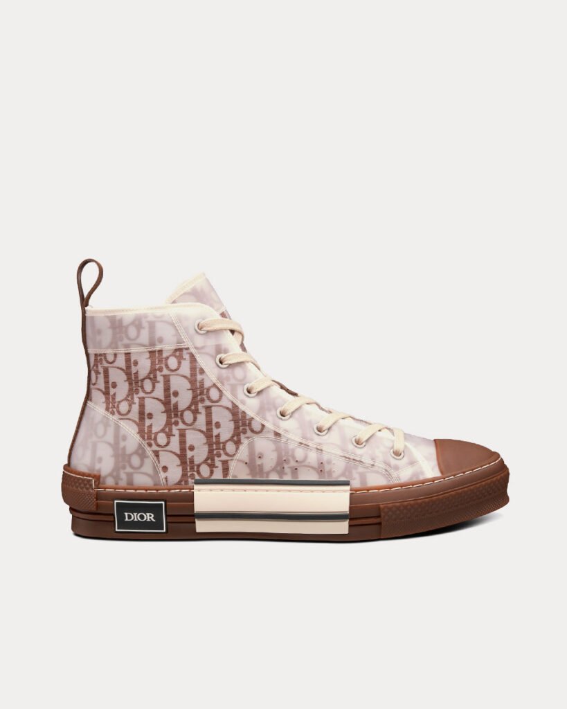 Baskets montantes en toile Dior Oblique B23 Coffee