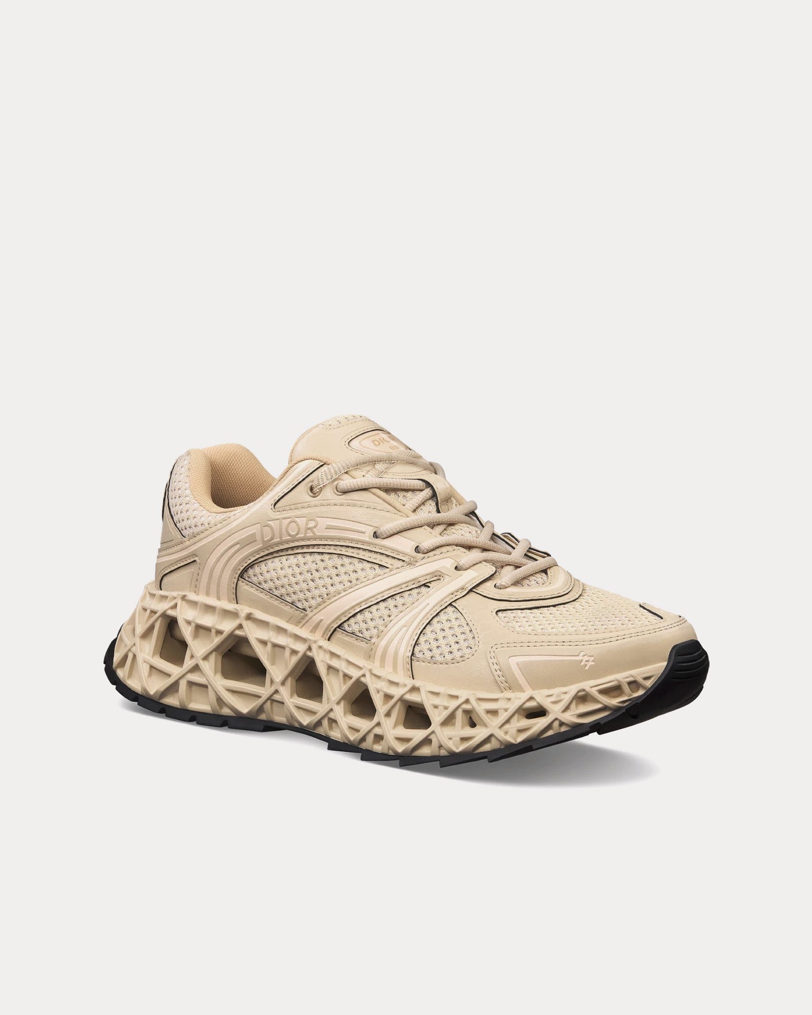 Baskets basses Dior B35 NXXT beiges en tissu technique et mesh – Image 2