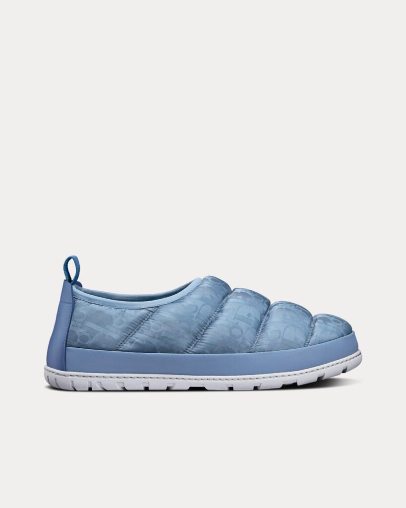 Chaussons Dior Snow bleus matelassés en tissu technique Dior Oblique Mirage