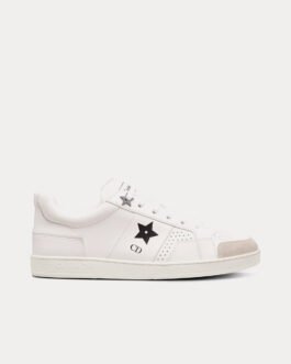 Baskets basses Dior Star en cuir de veau et daim blanc