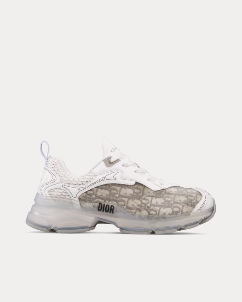 Baskets basses Dior Vibe grises en tissu technique Dior Oblique et caoutchouc transparent