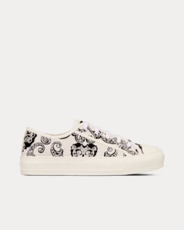Baskets basses Dior Walk'n'Dior en coton noir et blanc avec broderie Dior Bandana