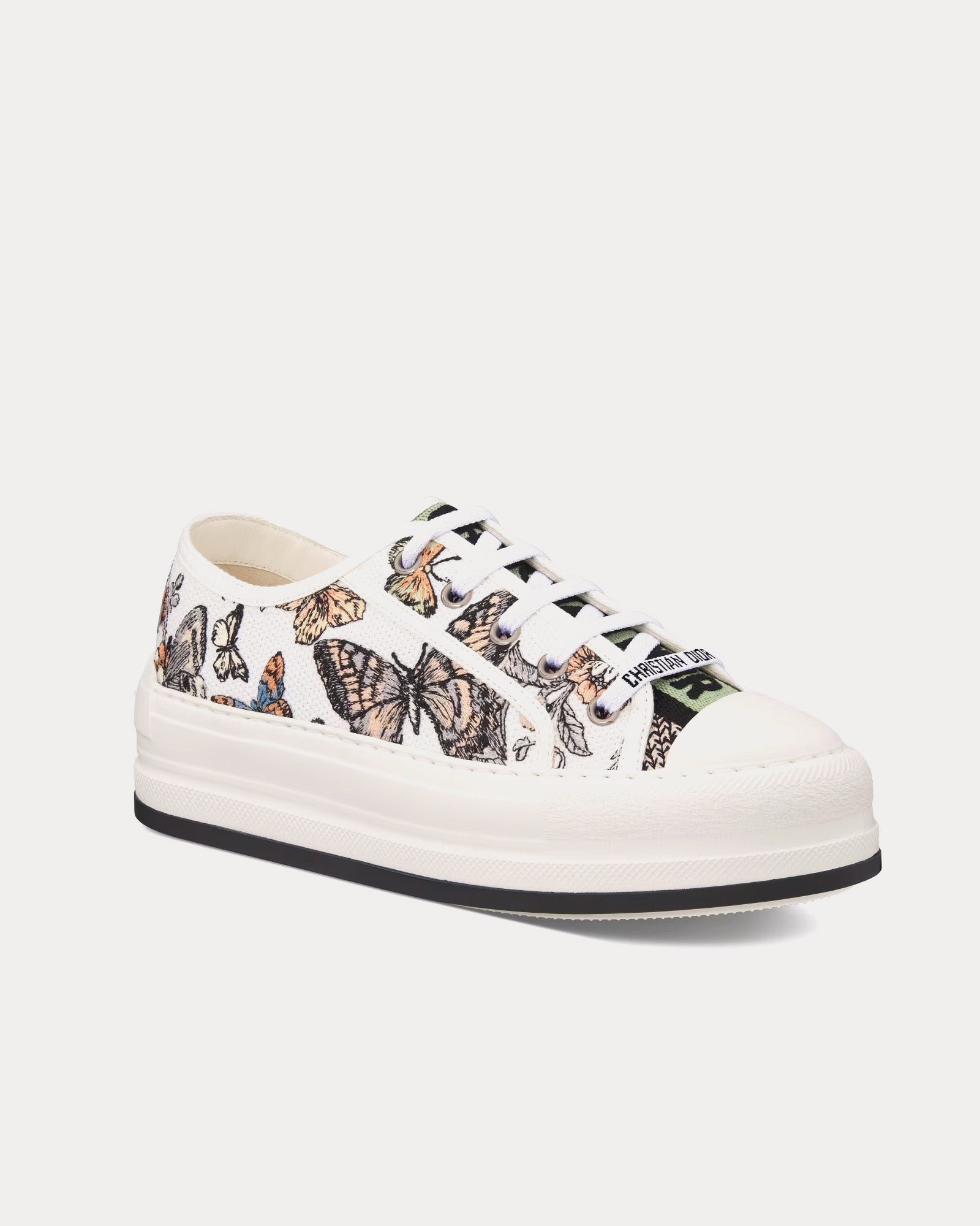 Baskets basses Dior Walk'n'Dior Platform en coton brodé multicolore jaune avec motif Toile de Jouy Mexico – Image 3