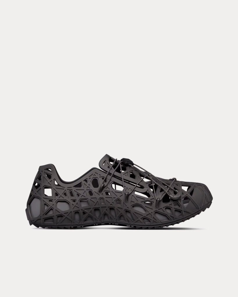 Sandales Dior Dior Warp Cosmo en caoutchouc noir avec motif Cannage déformé
