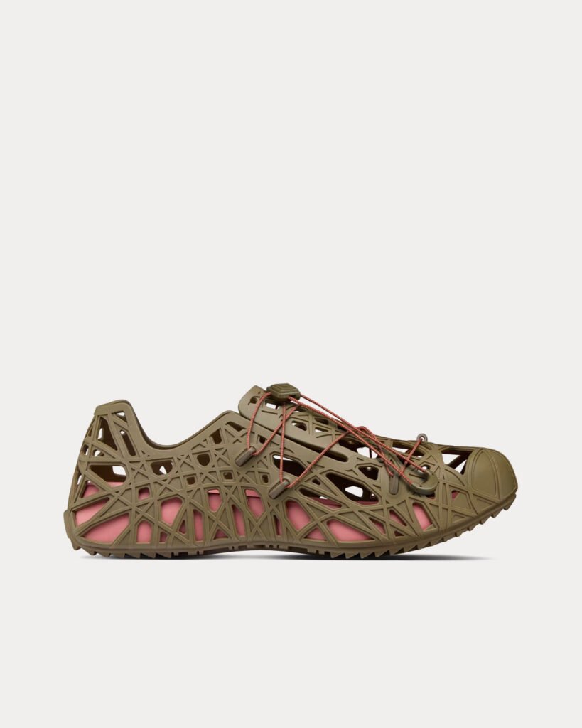 Sandales Dior Dior Warp Khaki Cosmo en caoutchouc avec motif Cannage déformé