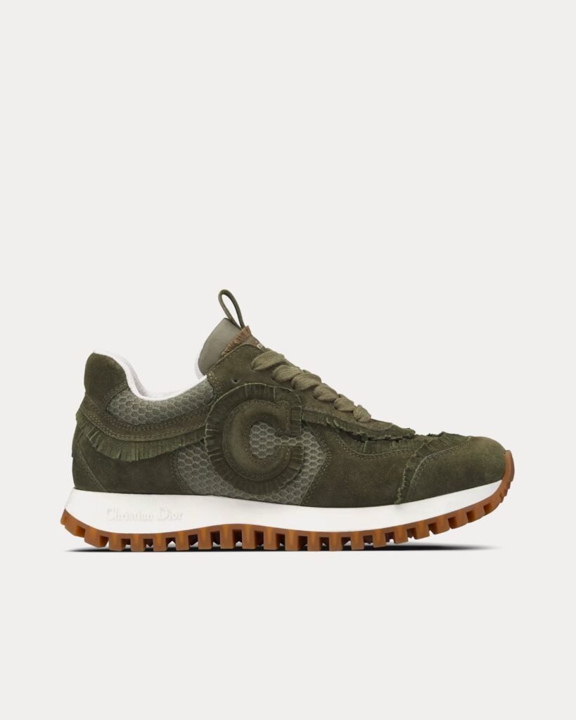 Baskets basses Dior C'est Dior en cuir de veau suédé et mesh kaki