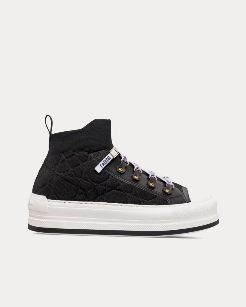 Baskets montantes Dior Walk'n'Dior Platform en mesh technique macrocannage noir