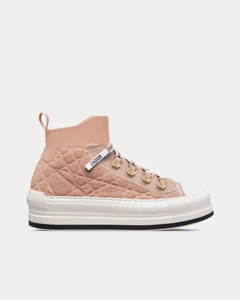 Baskets montantes Dior Walk'n'Dior Platform Nude Macrocannage en mesh technique
