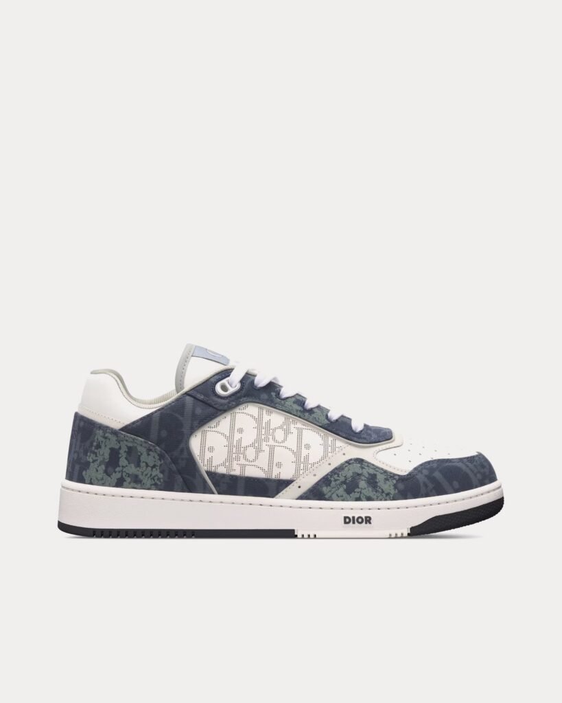 Baskets basses Dior Tears Denim B27 en denim bleu Dior Oblique et Peace Sign