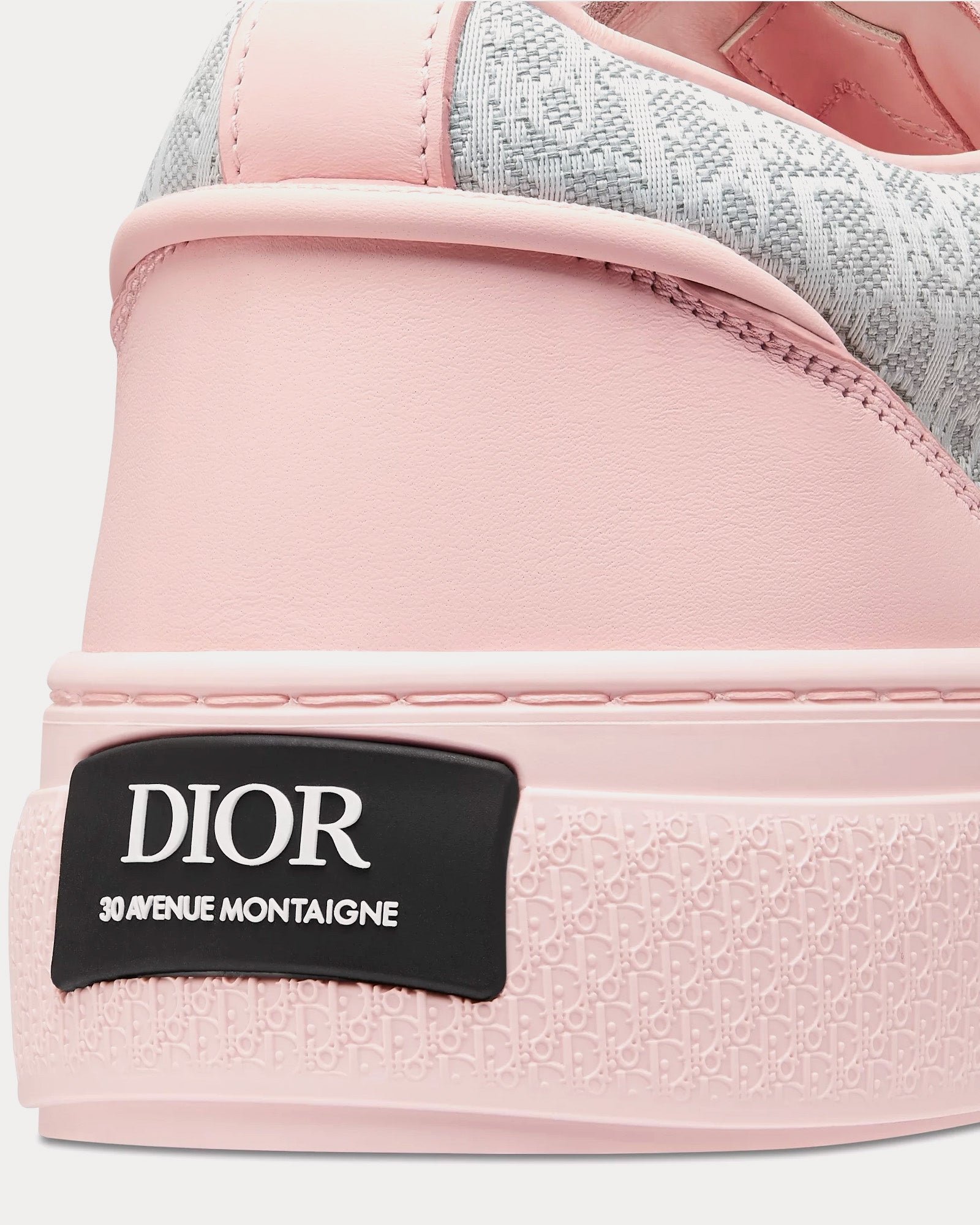 Baskets basses Dior x Kaws B33 en cuir de veau et toile Dior Oblique rose/gris/blanc – Image 3