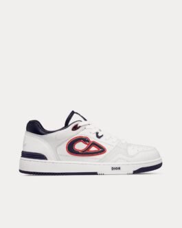 Baskets basses Dior x Kaws B57 en cuir de veau lisse et daim blanc/bleu marine