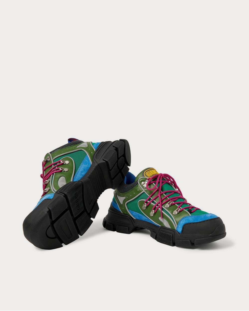 Baskets basses Gucci Flashtrek en cuir, daim et mesh réfléchissants – Image 3