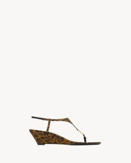 Saint Laurent CASSANDRA compensées en gros-grain léopard