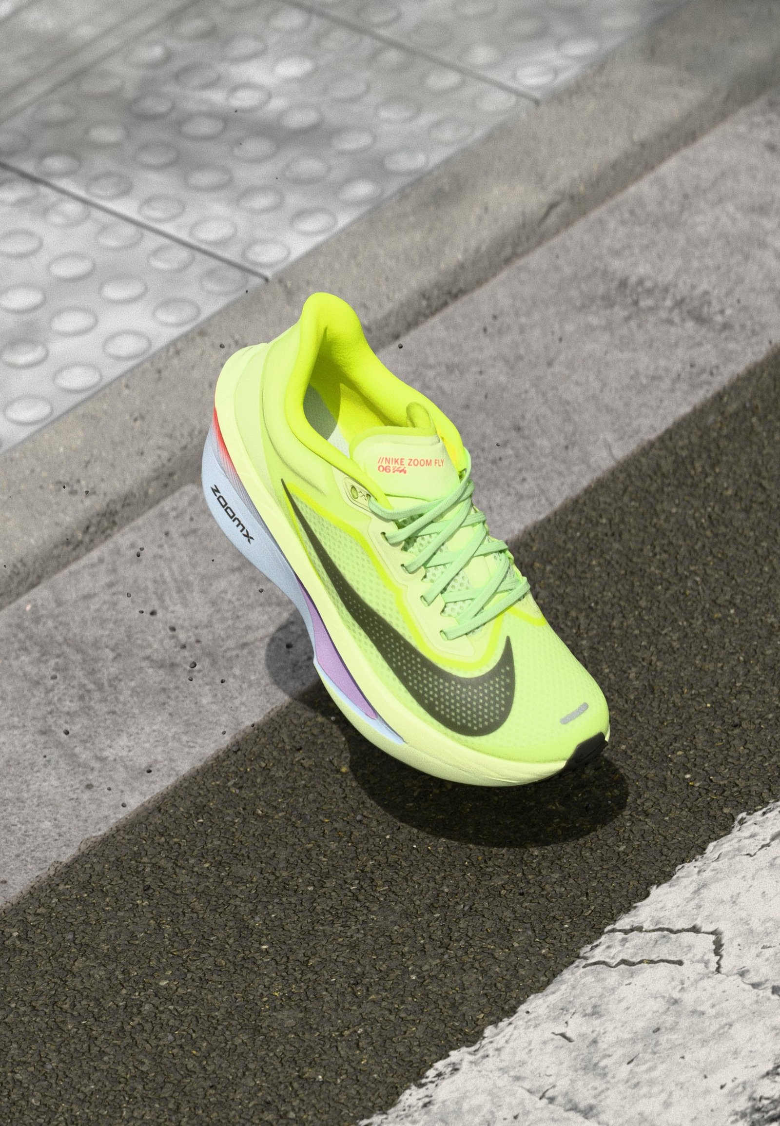 ZOOM FLY 6 - Chaussures de running sur route - barely volt/off noir/volt/blue tint/hot lava/hydrangeas