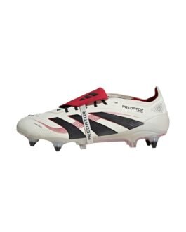 PREDATOR ELITE FOLD-OVER TONGUE SOFT GROUND - Chaussures de football pour terrain sec - off white   core black   pure ruby - off white   core black   pure ruby