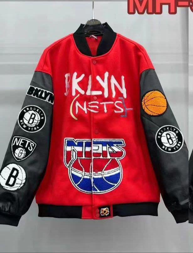 Blouson aviateur en laine NBA Collage