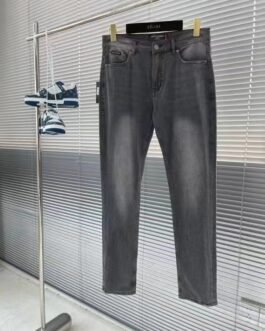 Poches imprimées initiales en denim pour homme