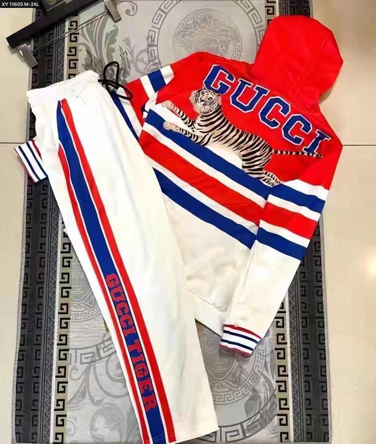 GUCCI || Survêtements rouges à rayures de qualité supérieure