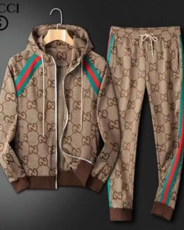 GUCCI || Survêtement zippé Jumbo GG avec bande Web beige