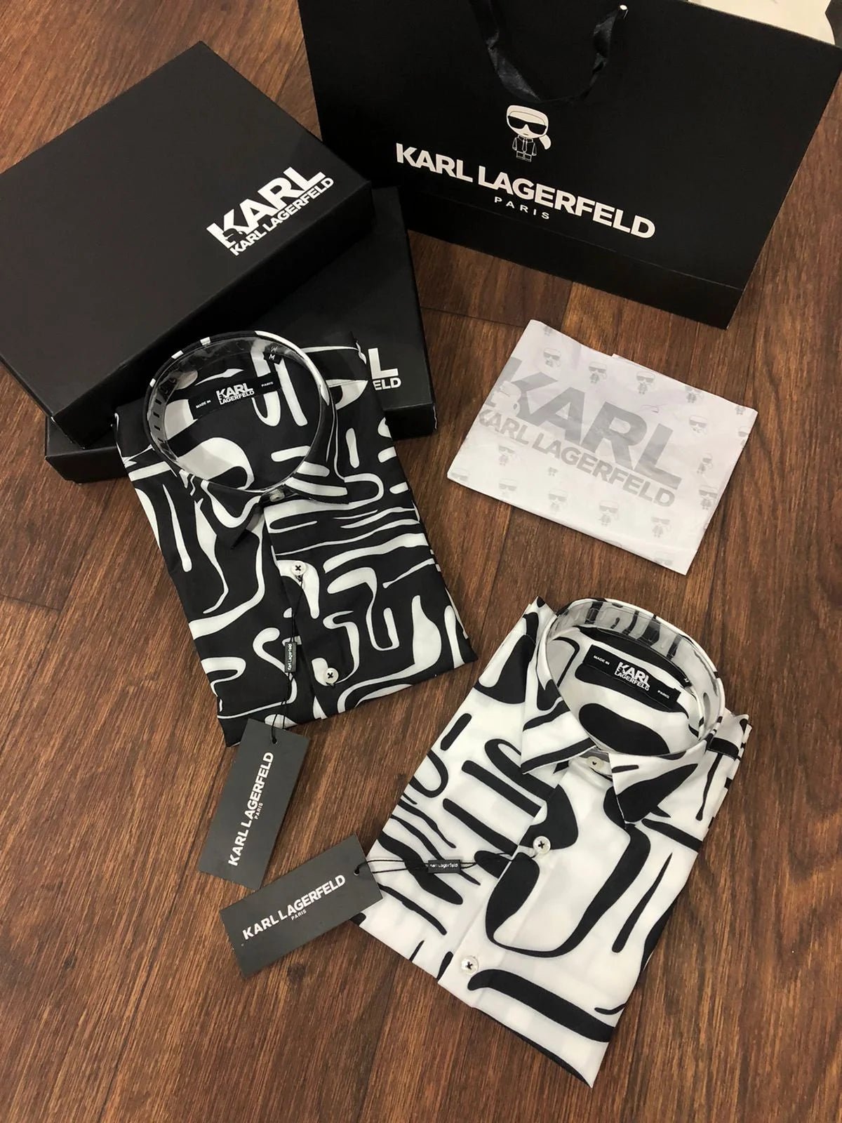 KARL LAGERFELD || Chemise slim à imprimé Waveart