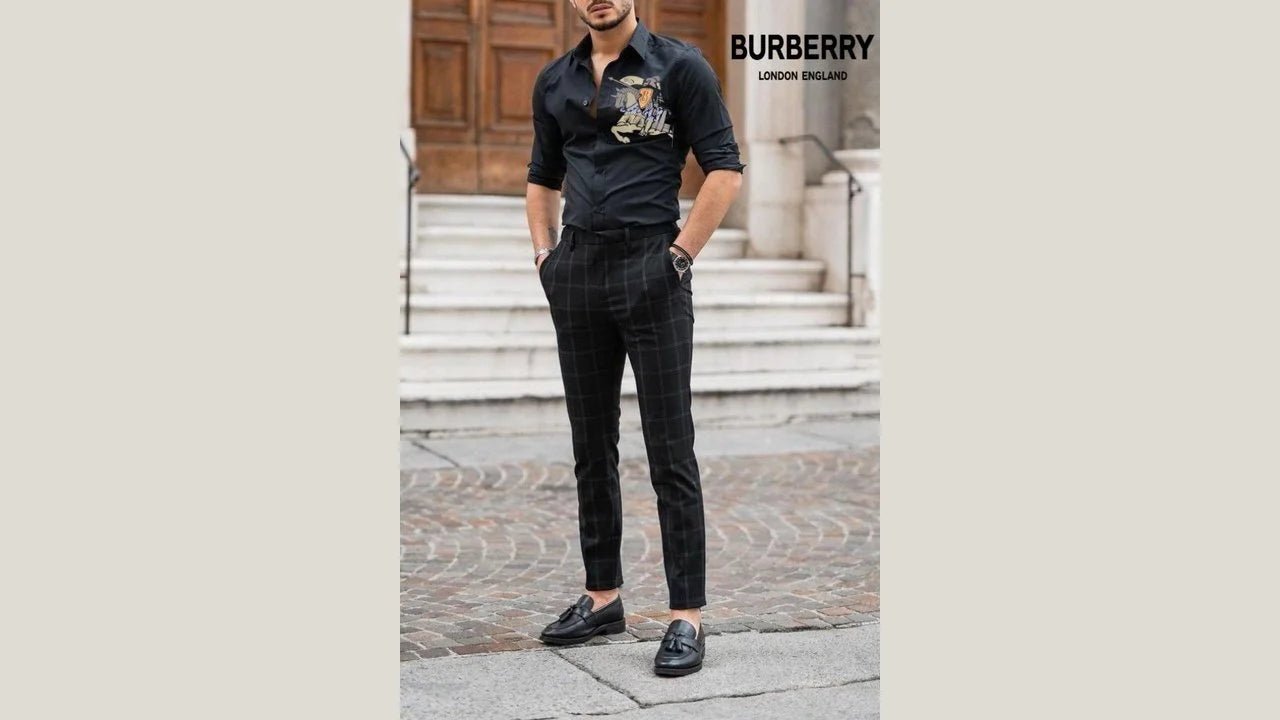 BURBERRY || Chemises de luxe à manches longues en coton uni avec monogramme et logo