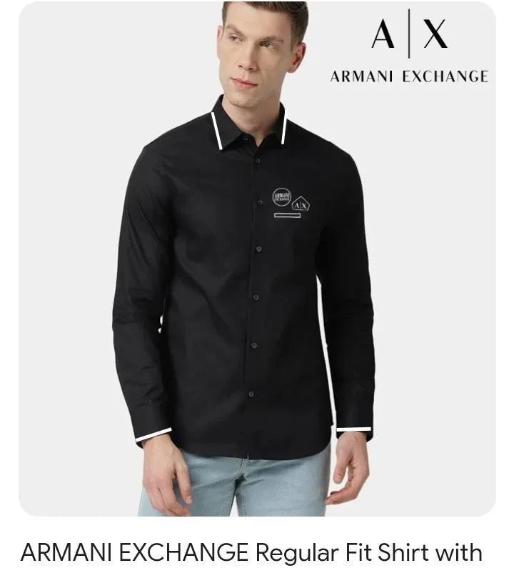 ARM*NI EXCH*NGE || Chemise de luxe pour homme, motif dessin animé et lettres