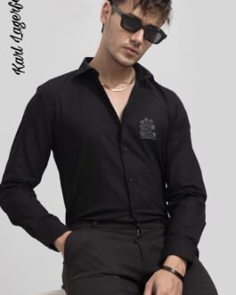 Chemise en coton à motif uni pour homme