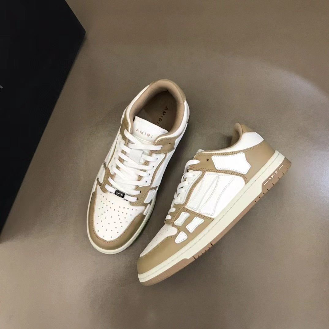 AMIRI || Baskets basses Bone Runner Skel Top « Blanc et marron »